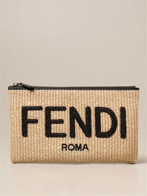 borsa fendi paglia|pochette donna Fendi.